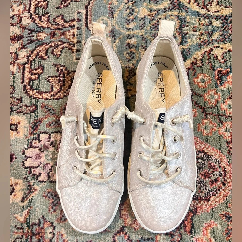 WILL NOT TAKE LESS Sperry CREST VIBE Womens Gold Leather Boat Shoes